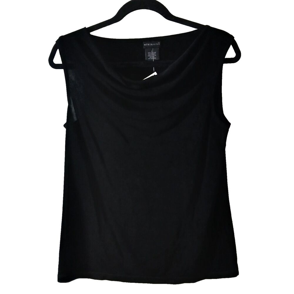 QVC Citiknits Women's Black Sleeveless Cowlneck 2-Piece Travel Skirt Set Small - Picture 3 of 12